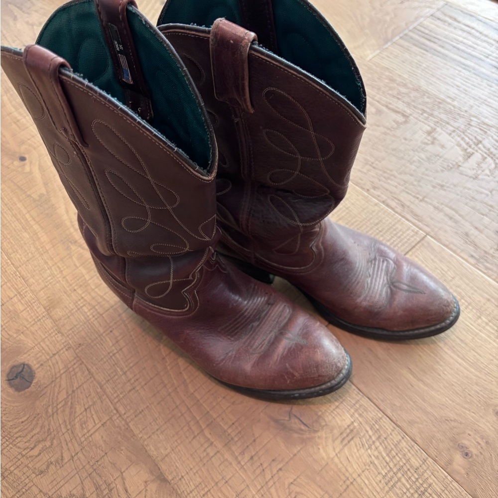 Brown Leather Vintage Cowboy Boots